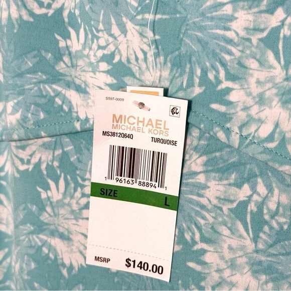 Michael Kors Floral V-Neck Spaghetti Straps Maxi Knit Dress blue size L NWT - Picture 6 of 12